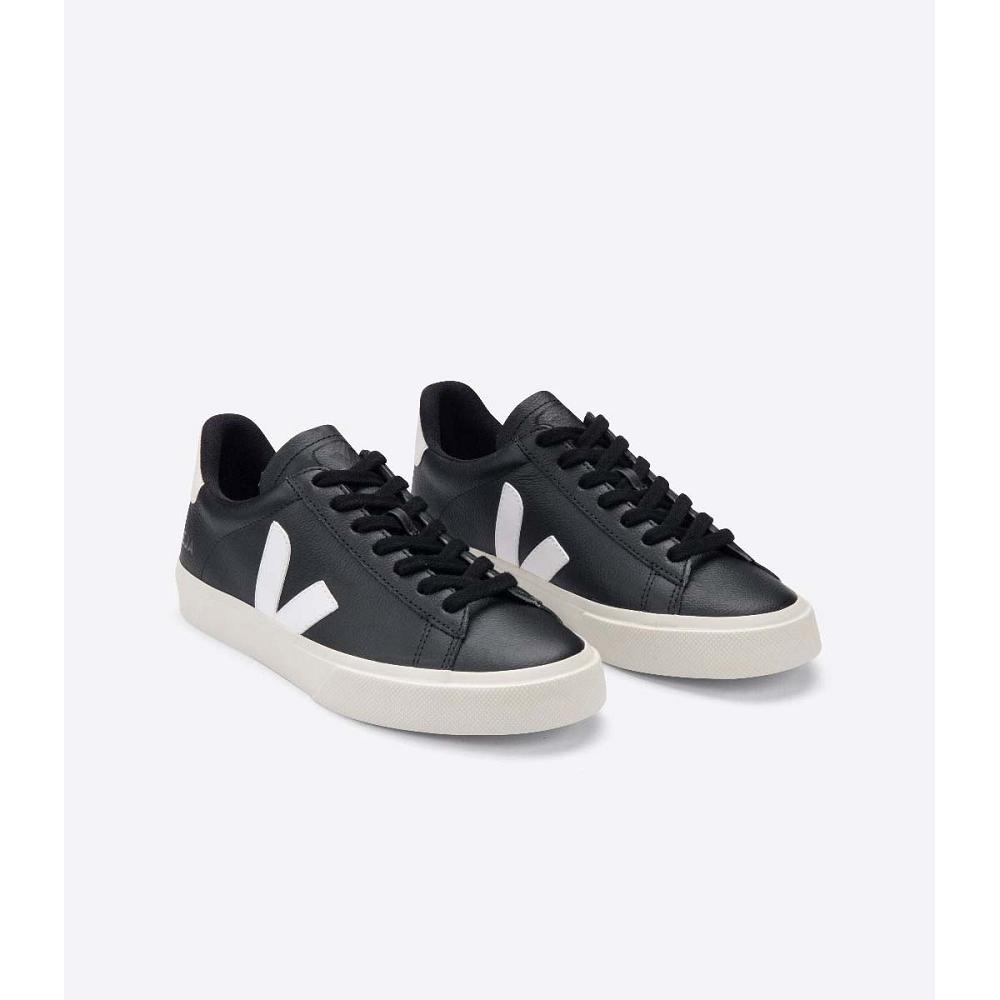 Black/White Women's Veja CAMPO CHROMEFREE Low Tops Sneakers | AU 595HAP